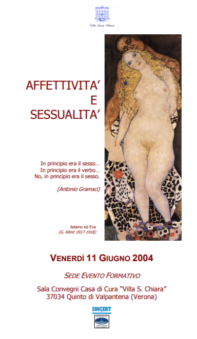 Locandina sul convegno: Affettività e sessualità