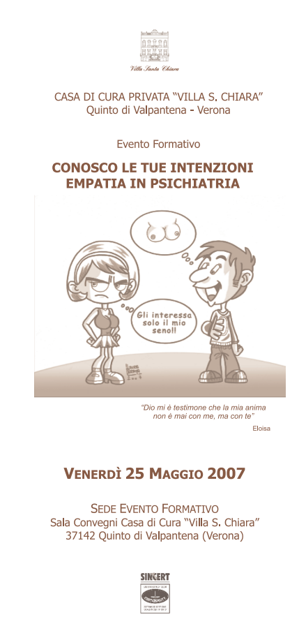 Locandina sul convegno: Conosco le tue intenzioni - Empatia in psichiatria