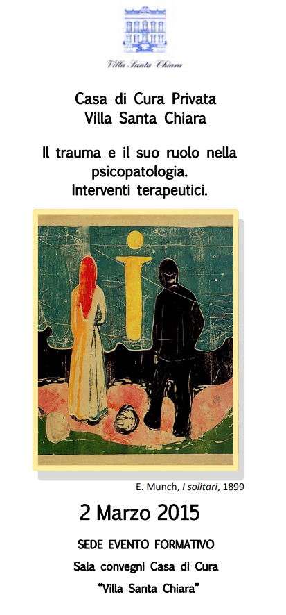 Locandina sul convegno: Il trauma e il suo ruolo nella psicopatologia
